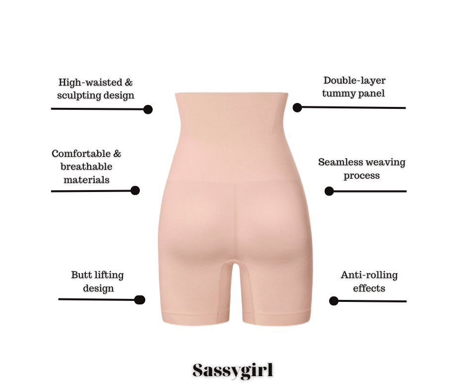 Sassygirl shorts shapewear med hög midja nude