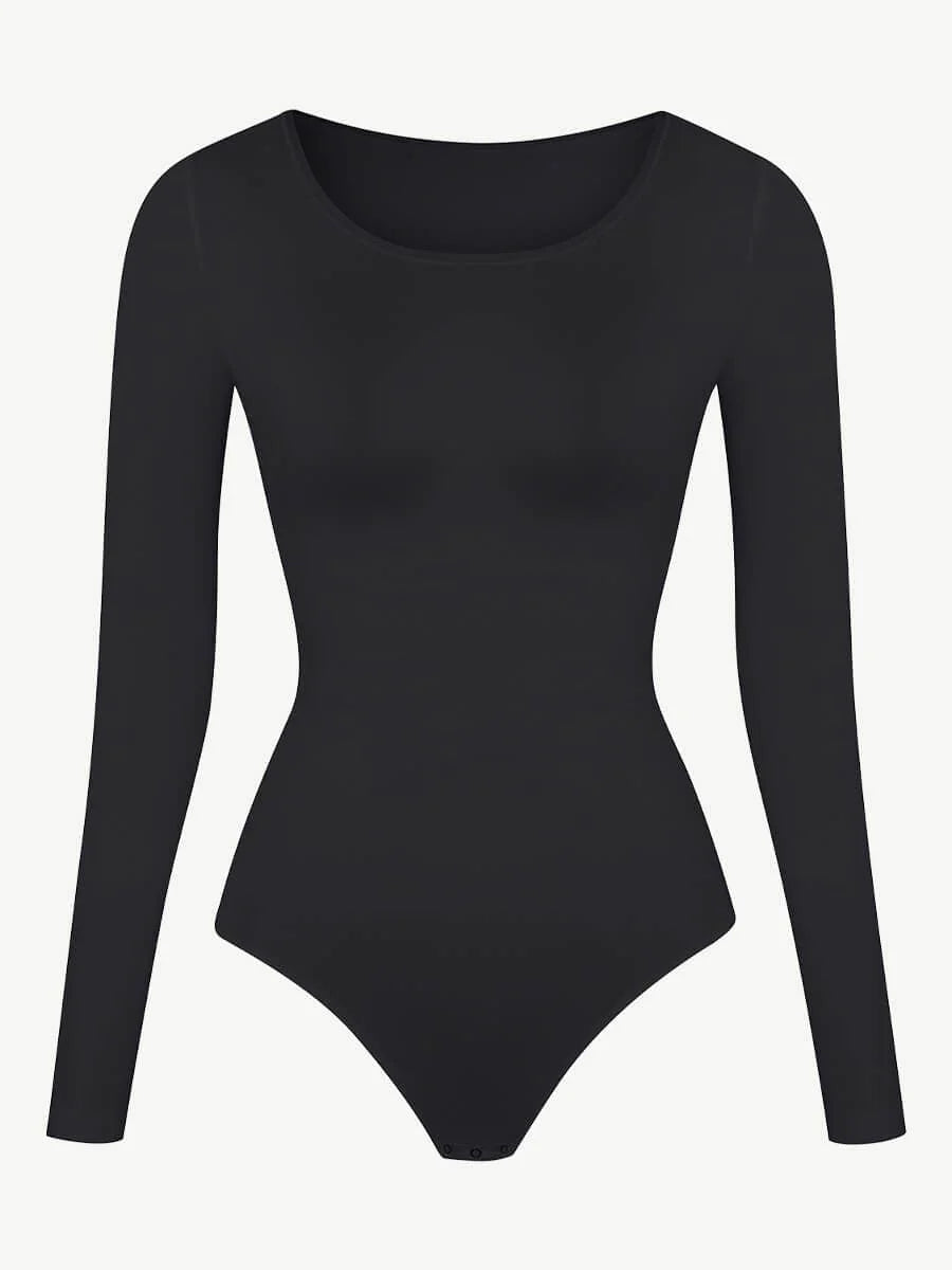 Långärmad Skulptering Sömlösa Shapewear Bodysuit